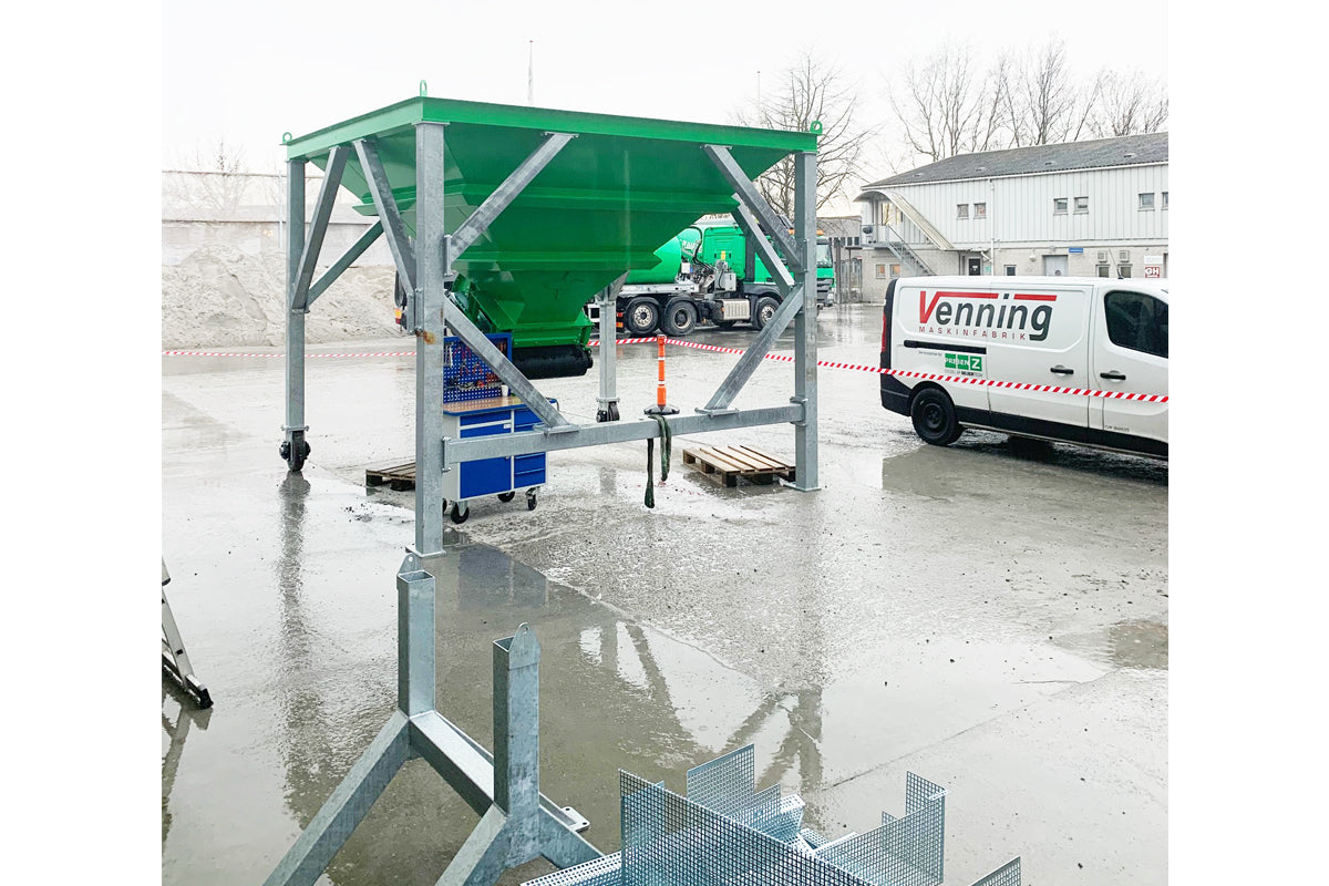 Materialesilo Flytbar med transportør