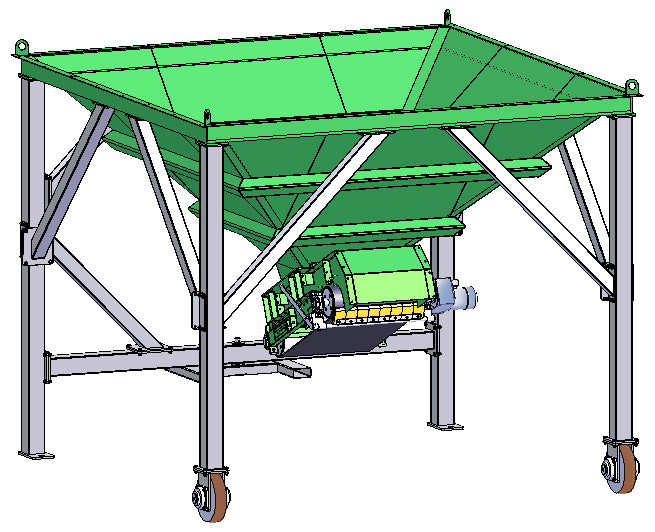 Material silo Movable with conveyor